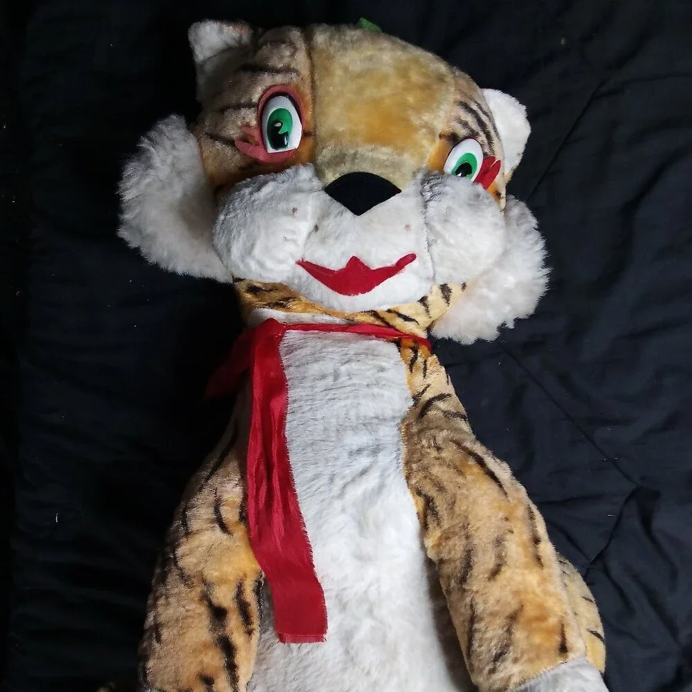 Vintage MCM Tiger Cat Plush Large Jumbo 30